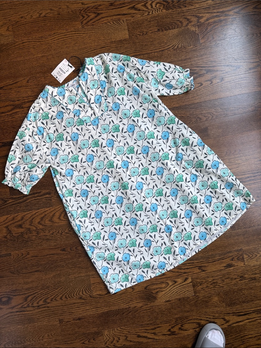 Zara Kids Floral Swim Coverup - Blue & Green